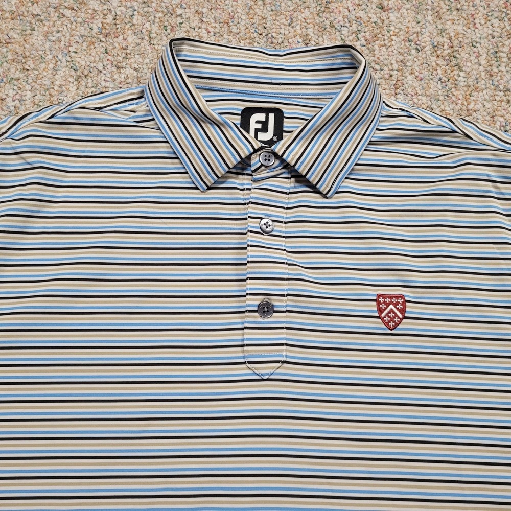 Footjoy Polo Shirt Mens XL Multi Color Striped Golf Performance Stretch Berkley - Picture 2 of 16